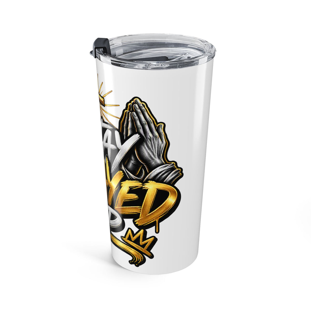 20oz 'Stay Prayed Up' Christian Tumbler – Insulated Faith Drink Cup with Cross Design