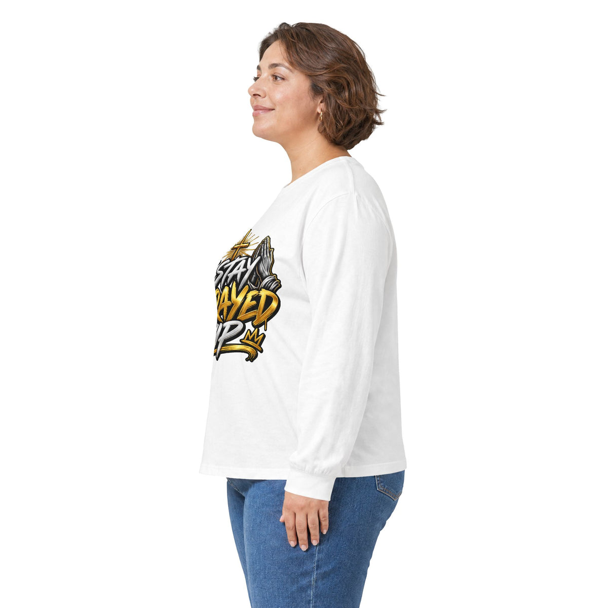 I Stay Prayed Up Long Sleeve Tee — Faith-Inspired Christian Graphic Shirt