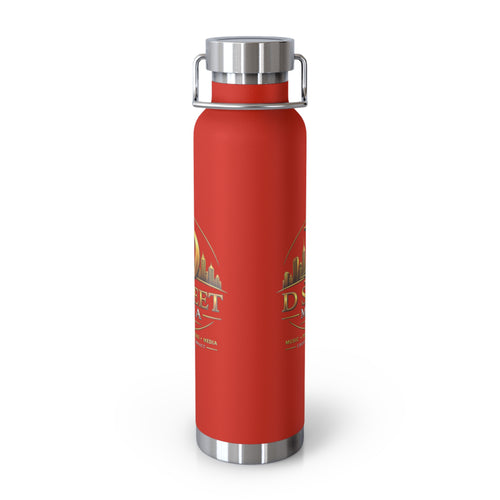 22oz Copper Vacuum Water Bottle — Gold 'Old Street Media LLC' Logo Insulated Flask