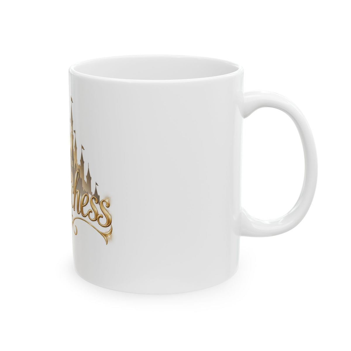Dutchess Gold Castle Ceramic Mug — Elegant Princess Coffee Cup (11oz, 15oz)