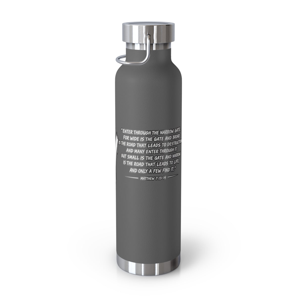 Insulated Water Bottle — 'Narrow Is the Way' Graphic 22oz