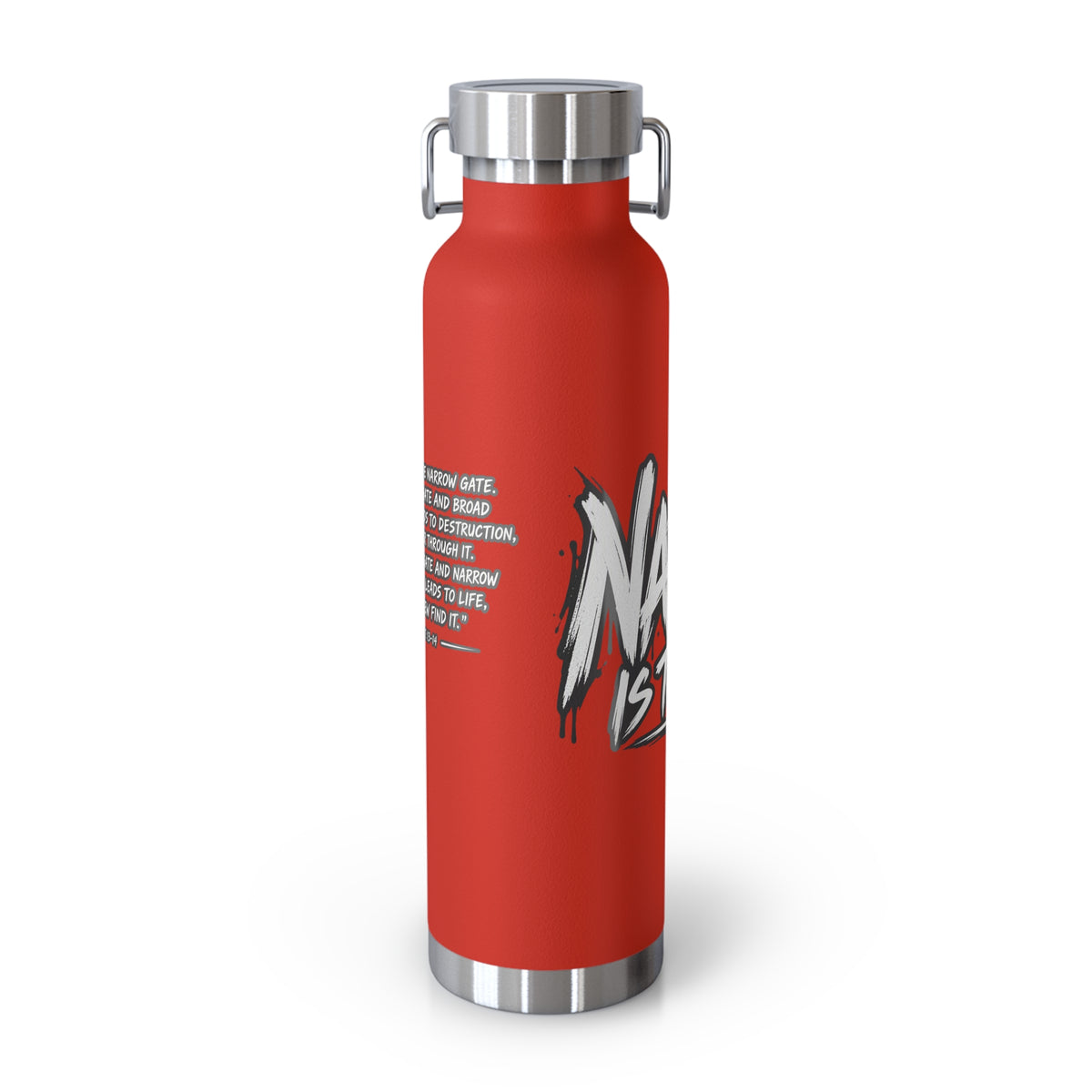 Insulated Water Bottle — 'Narrow Is the Way' Graphic 22oz