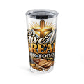 Christian 20oz Tumbler — "Give Us This Day Our Daily Bread" Inspirational Travel Cup