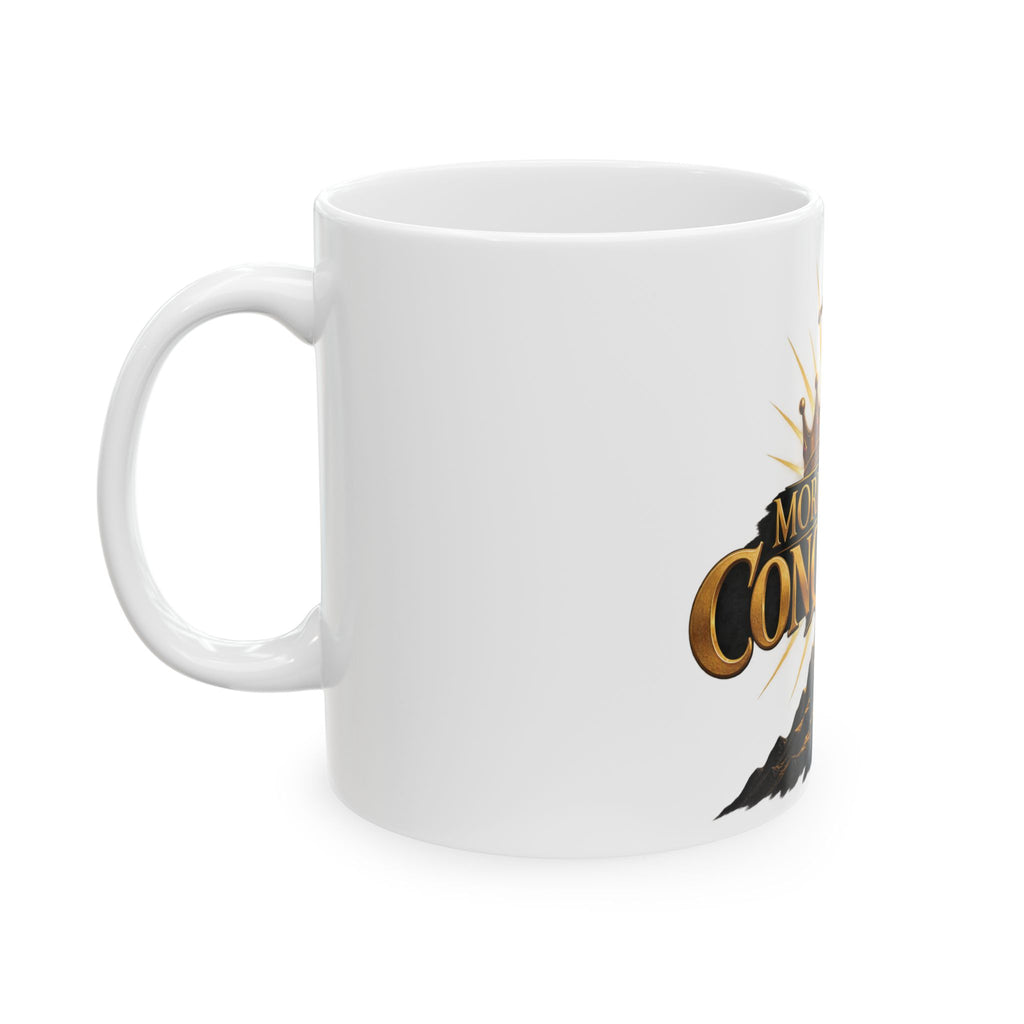 More Than A Conqueror Ceramic Mug – Inspirational Crown & Sword Coffee Cup (11oz/15oz)
