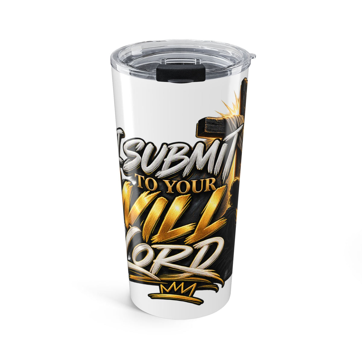 20oz Faith-Inspired Stainless Travel Tumbler — "Submit to Your Will, Lord"