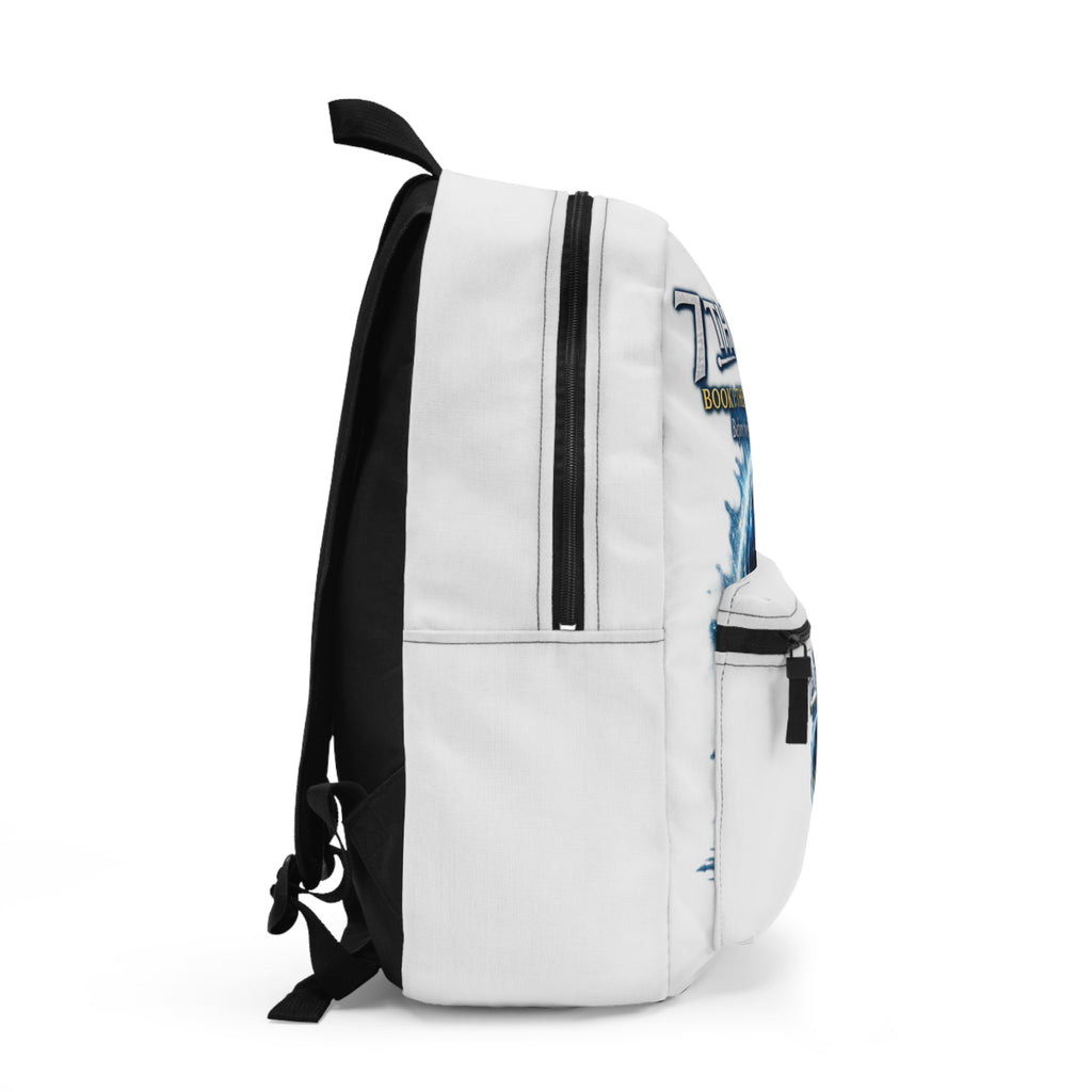 The 7th Guide Book I Backpack — Sci‑Fi Novel Cover Travel Backpack