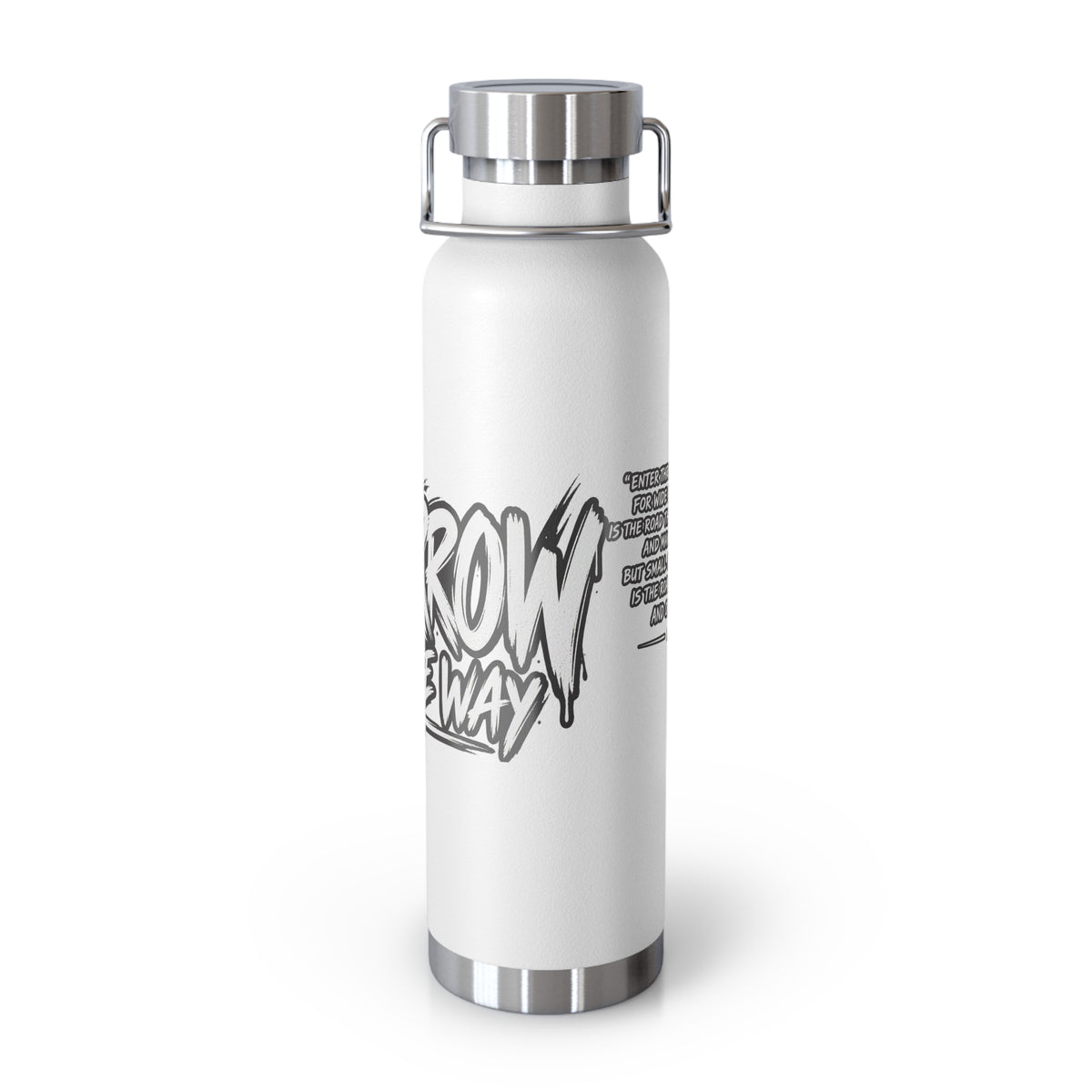 Insulated Water Bottle — 'Narrow Is the Way' Graphic 22oz