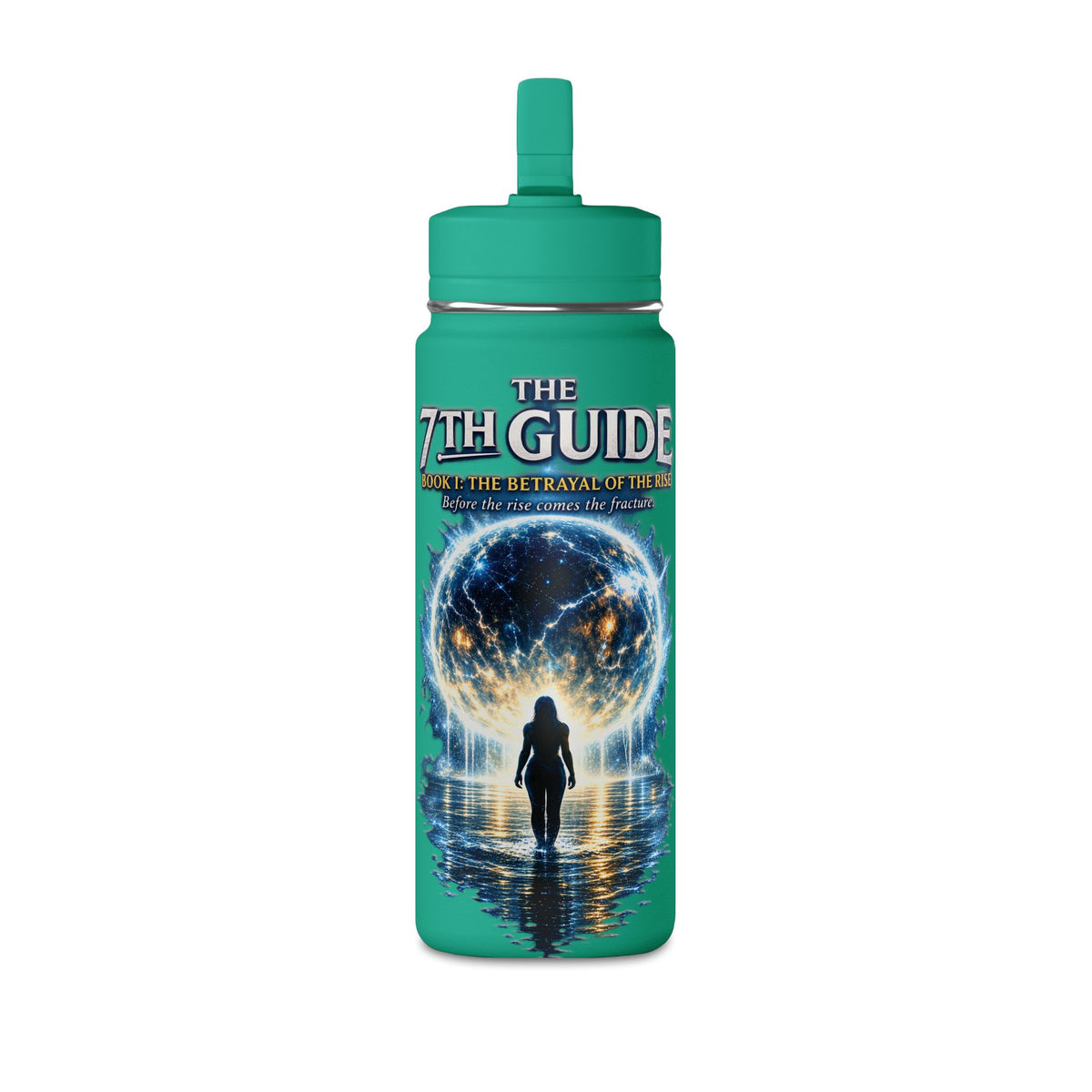 20oz Stainless Water Bottle — "The 7th Guide" Sci‑Fi Book Artwork