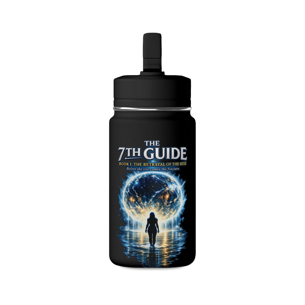 Mini Water Bottle — The 7th Guide Book Cover Design, 14oz Travel Water Bottle