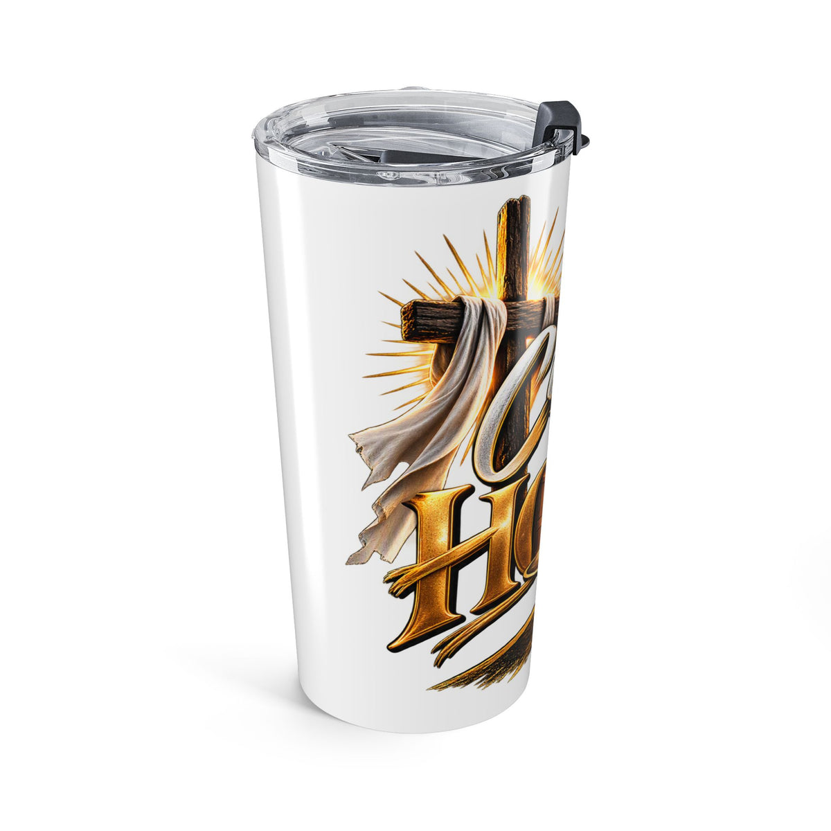 20oz Insulated Tumbler – "Calling You Home" Gold Script Travel Cup