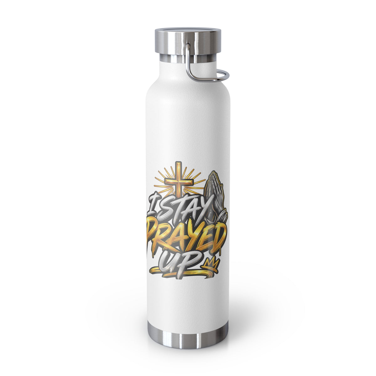 22oz Vacuum Bottle — "Stay Prayed Up" Faith Insulated Water Bottle