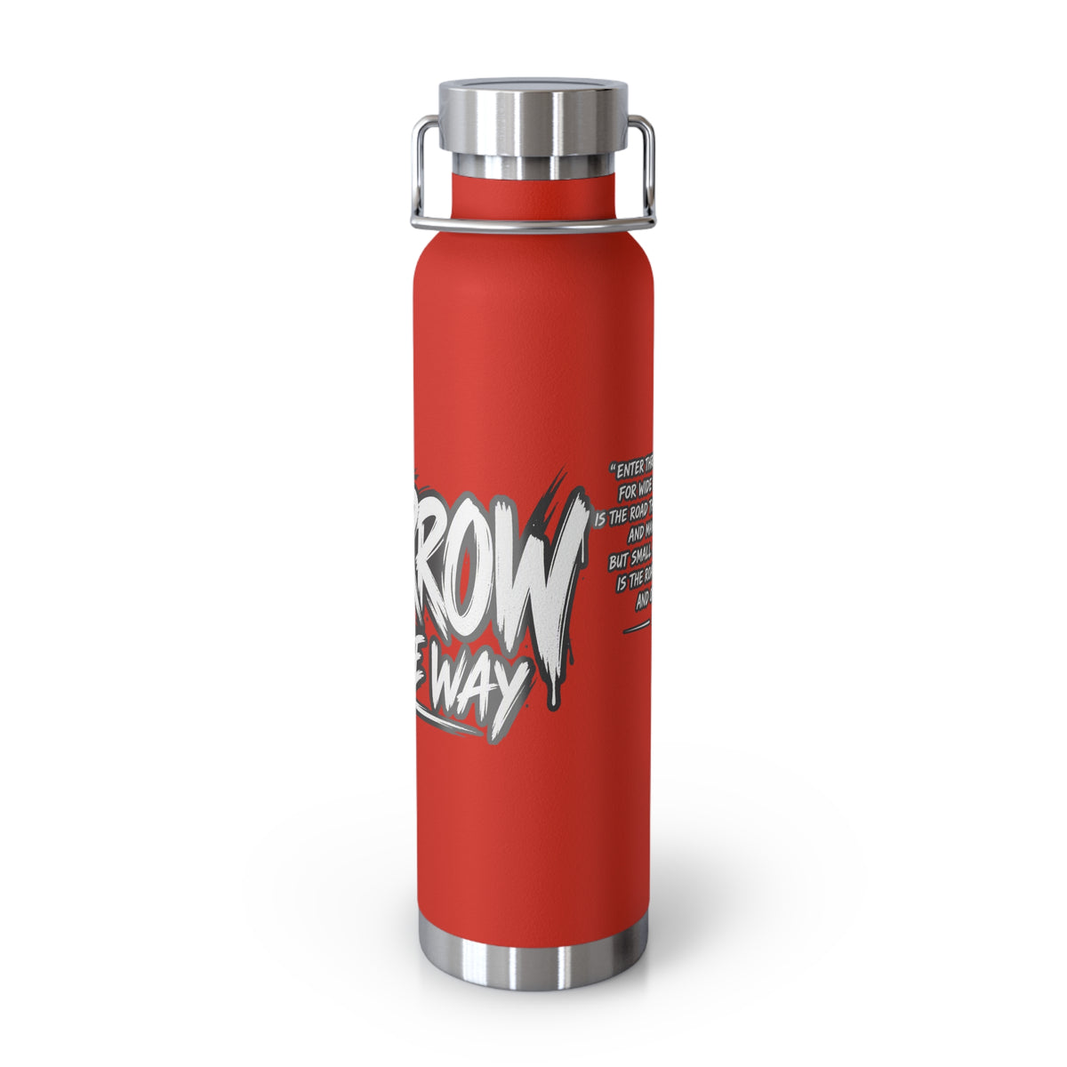 Insulated Water Bottle — 'Narrow Is the Way' Graphic 22oz