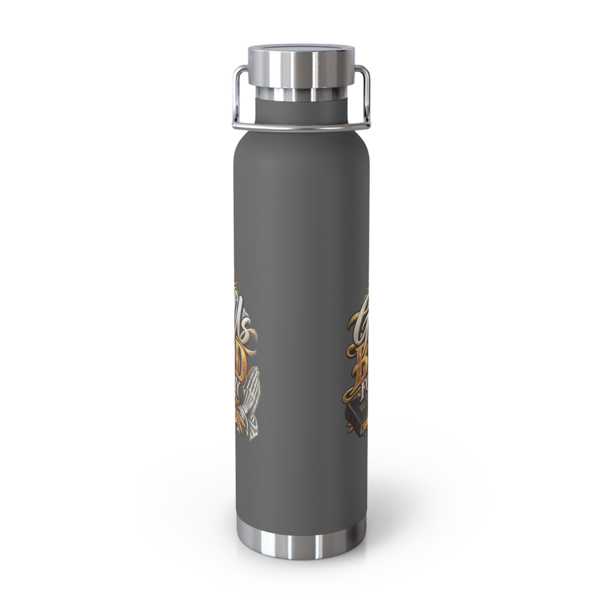 Insulated Water Bottle — "Give Us Bread for Today" Religious Travel Flask (22oz)