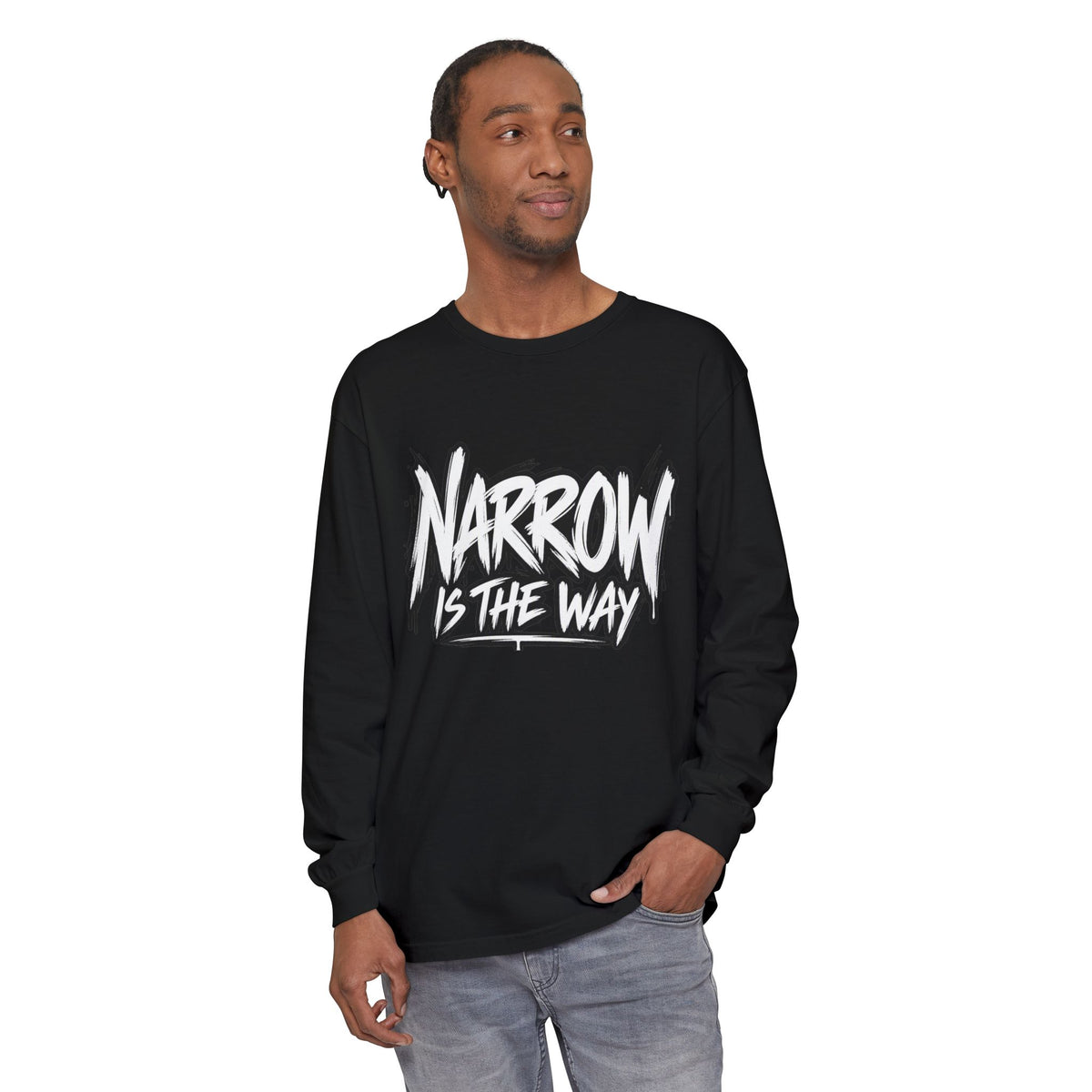 Long Sleeve Tee — "Narrow Is The Way" Graphic