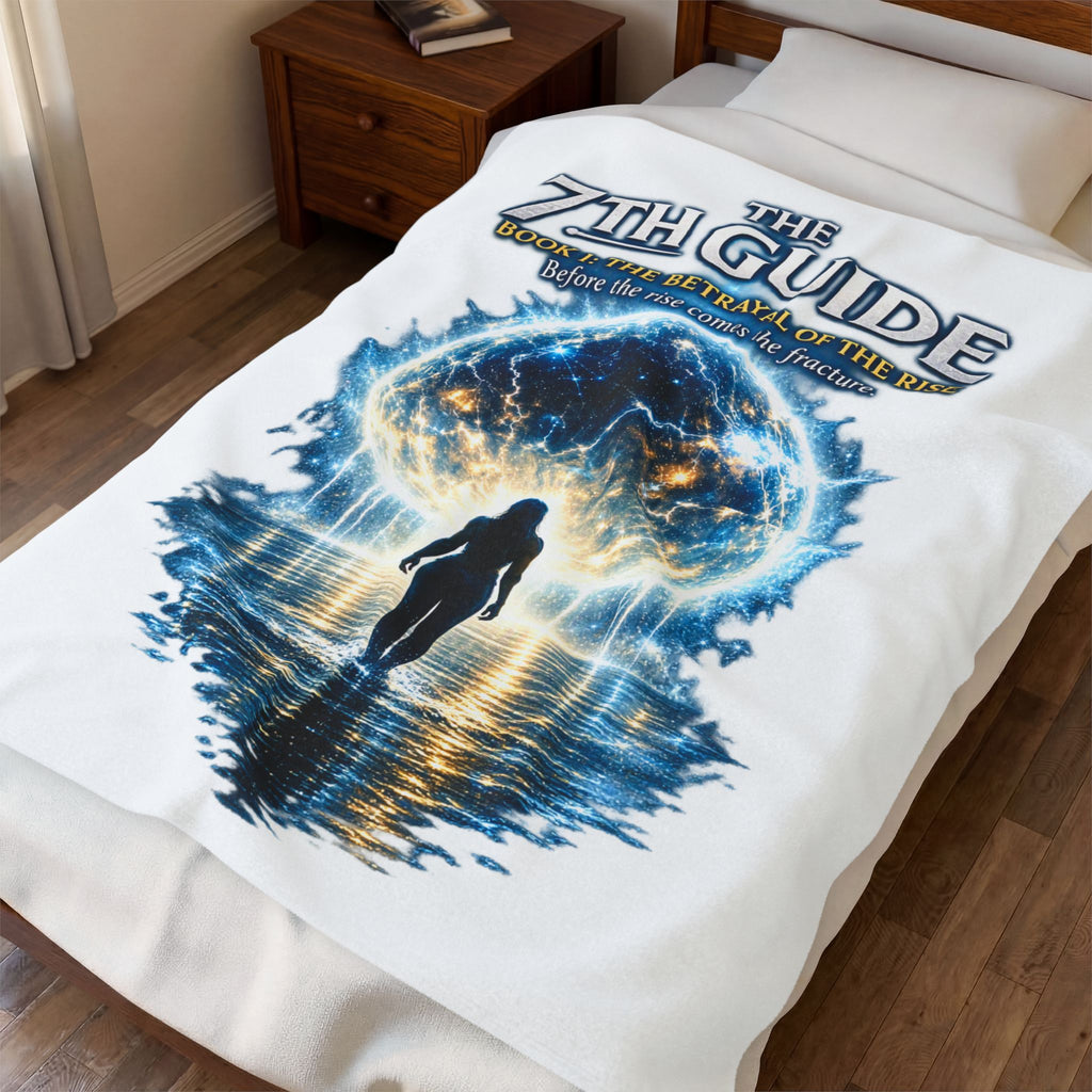 Velveteen Plush Blanket — "The 7th Guide" Sci‑Fi Novel Art Throw