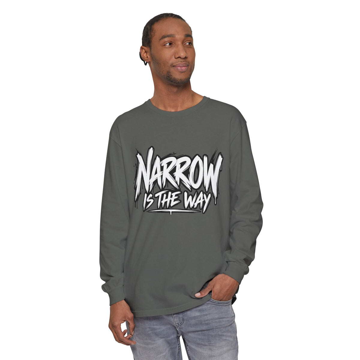 Long Sleeve Tee — "Narrow Is The Way" Graphic