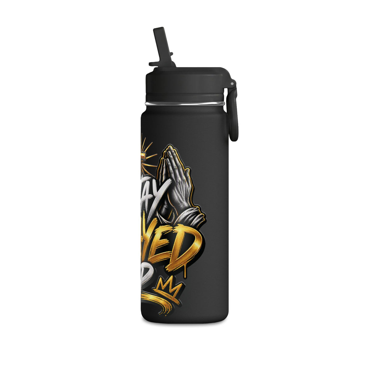 Pray Up 20oz Mini Water Bottle — Christian Cross Inspirational Sports Bottle (Pink)