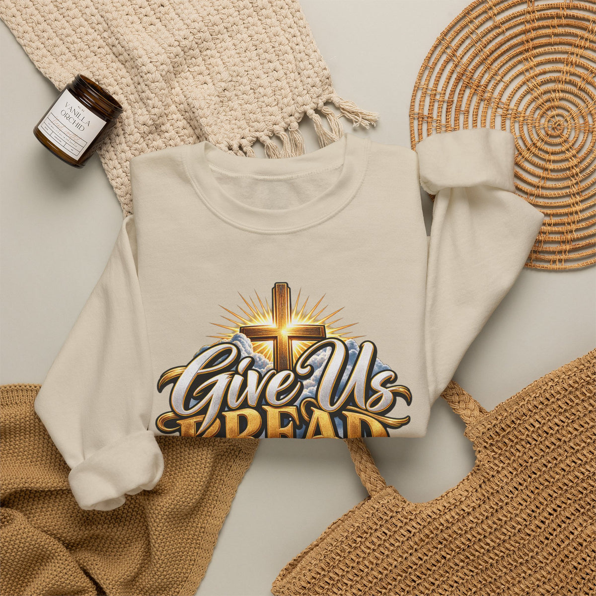 Christian 'Give Us Bread for Today' Crewneck Sweatshirt