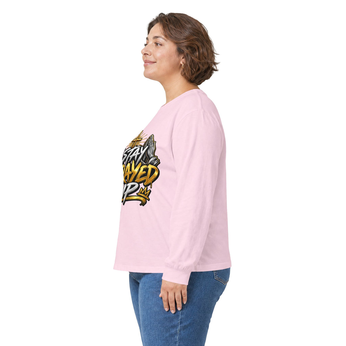 I Stay Prayed Up Long Sleeve Tee — Faith-Inspired Christian Graphic Shirt