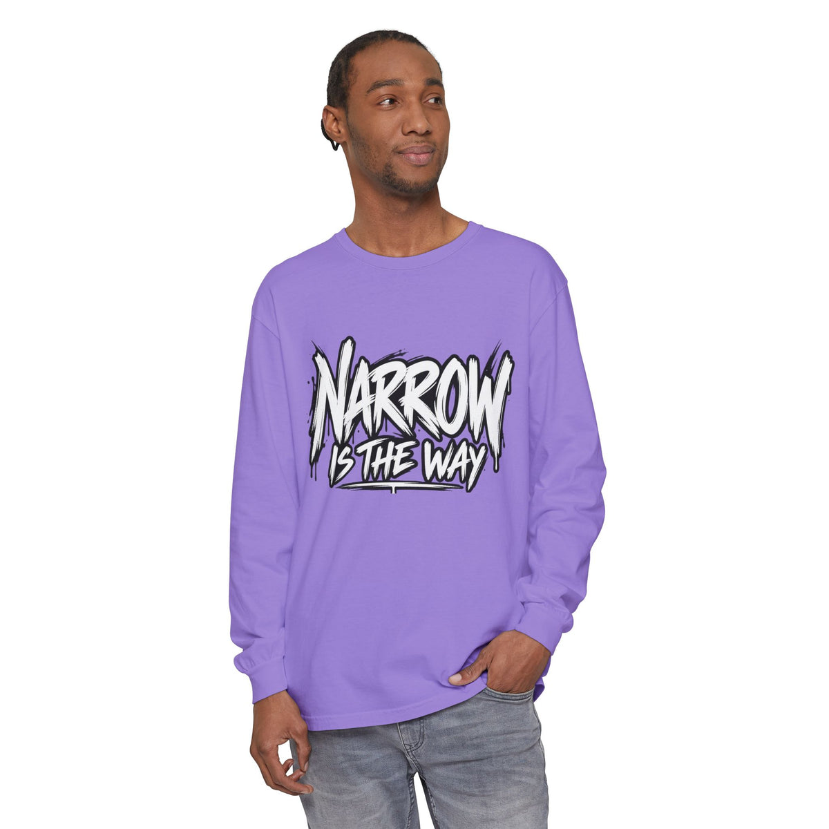 Long Sleeve Tee — "Narrow Is The Way" Graphic