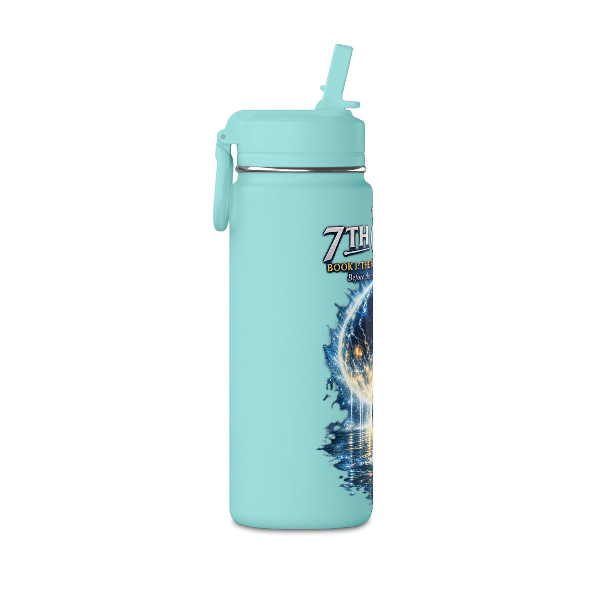 20oz Stainless Water Bottle — "The 7th Guide" Sci‑Fi Book Artwork