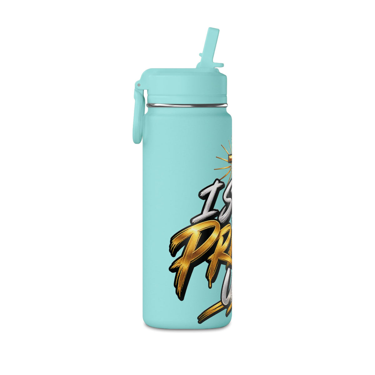 Pray Up 20oz Mini Water Bottle — Christian Cross Inspirational Sports Bottle (Pink)