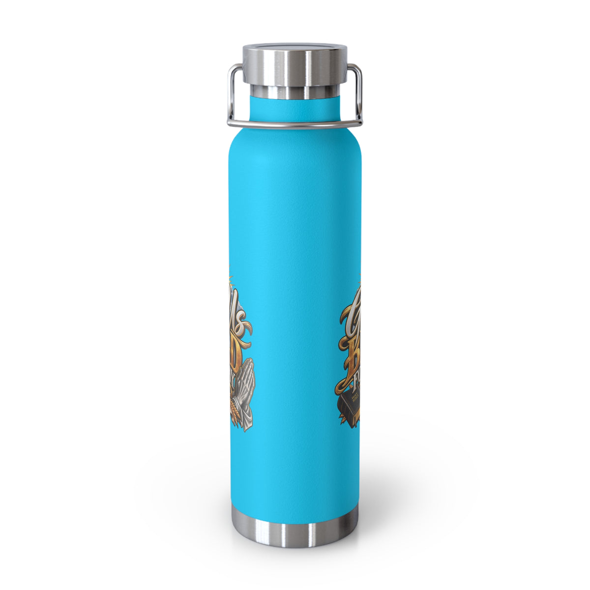 Insulated Water Bottle — "Give Us Bread for Today" Religious Travel Flask (22oz)