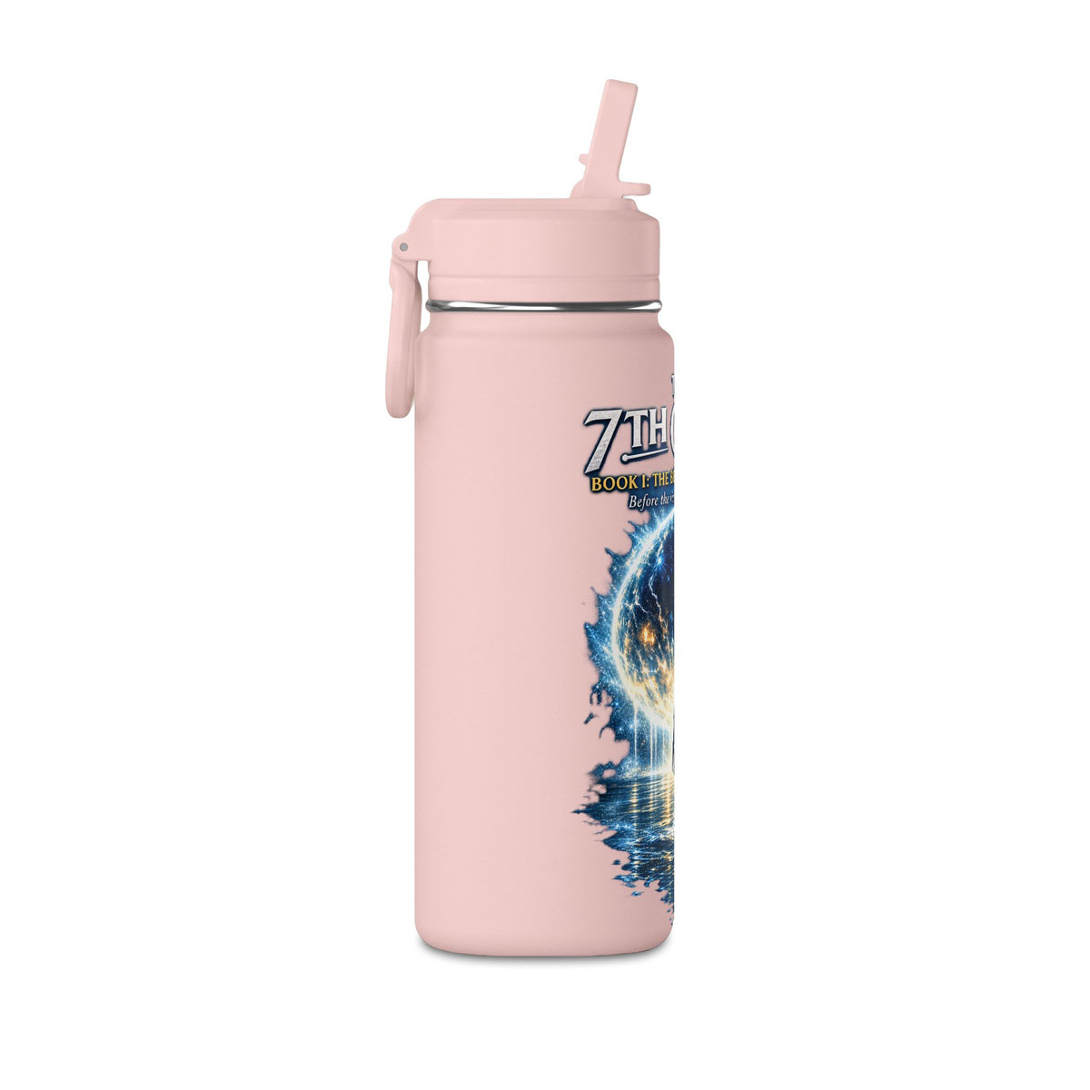 20oz Stainless Water Bottle — "The 7th Guide" Sci‑Fi Book Artwork