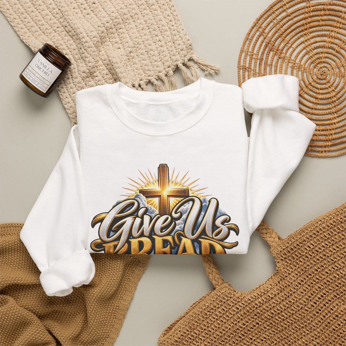 Christian 'Give Us Bread for Today' Crewneck Sweatshirt