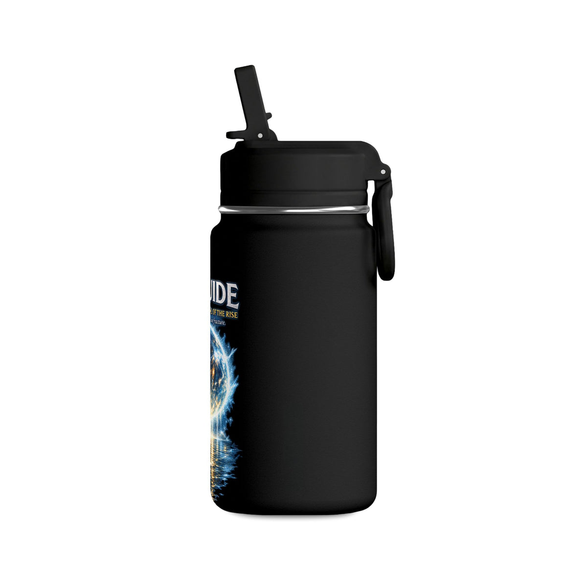 Mini Water Bottle — The 7th Guide Book Cover Design, 14oz Travel Water Bottle