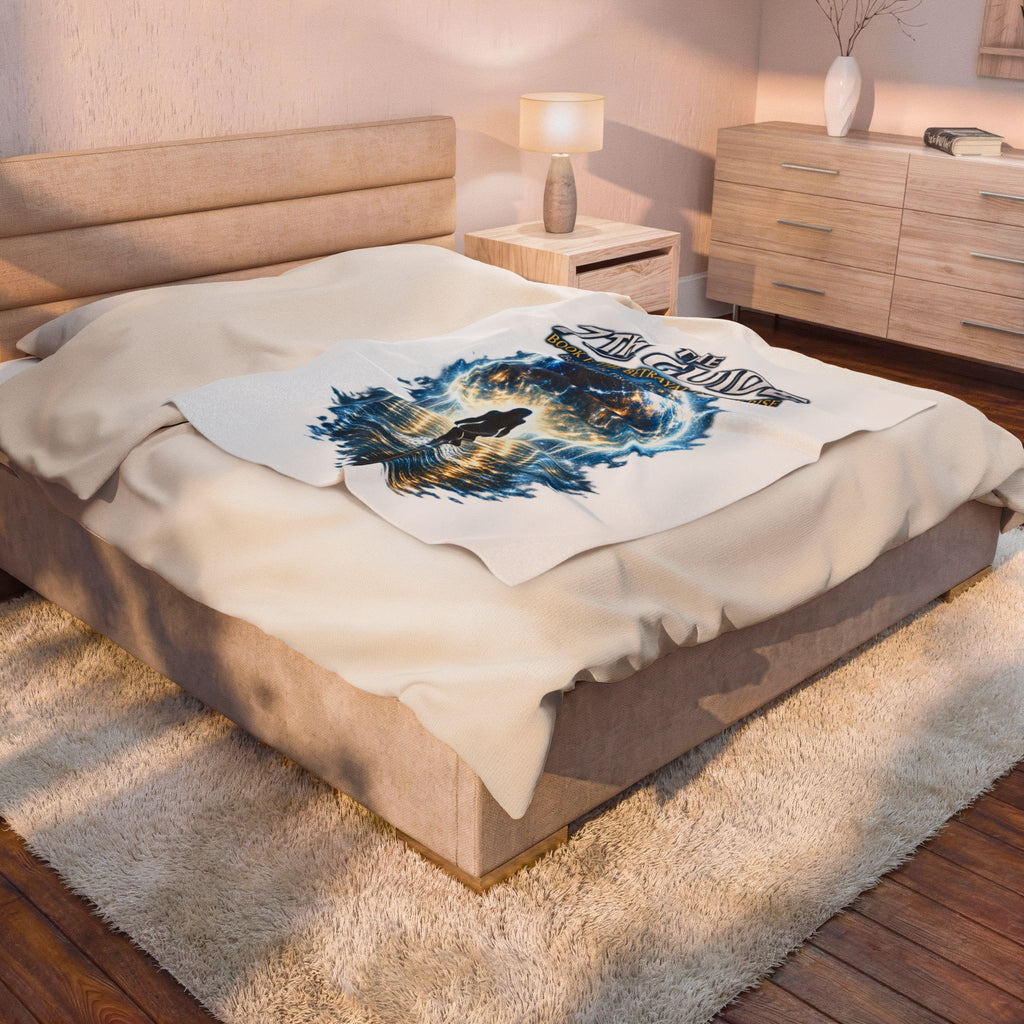 Velveteen Plush Blanket — "The 7th Guide" Sci‑Fi Novel Art Throw