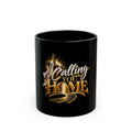 Calling You Home Black Ceramic Mug – Inspirational Christian Coffee Cup with Cross Design