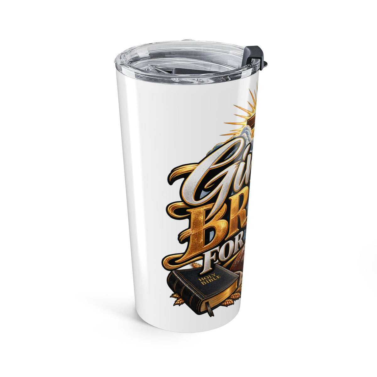 Christian 20oz Tumbler — "Give Us This Day Our Daily Bread" Inspirational Travel Cup