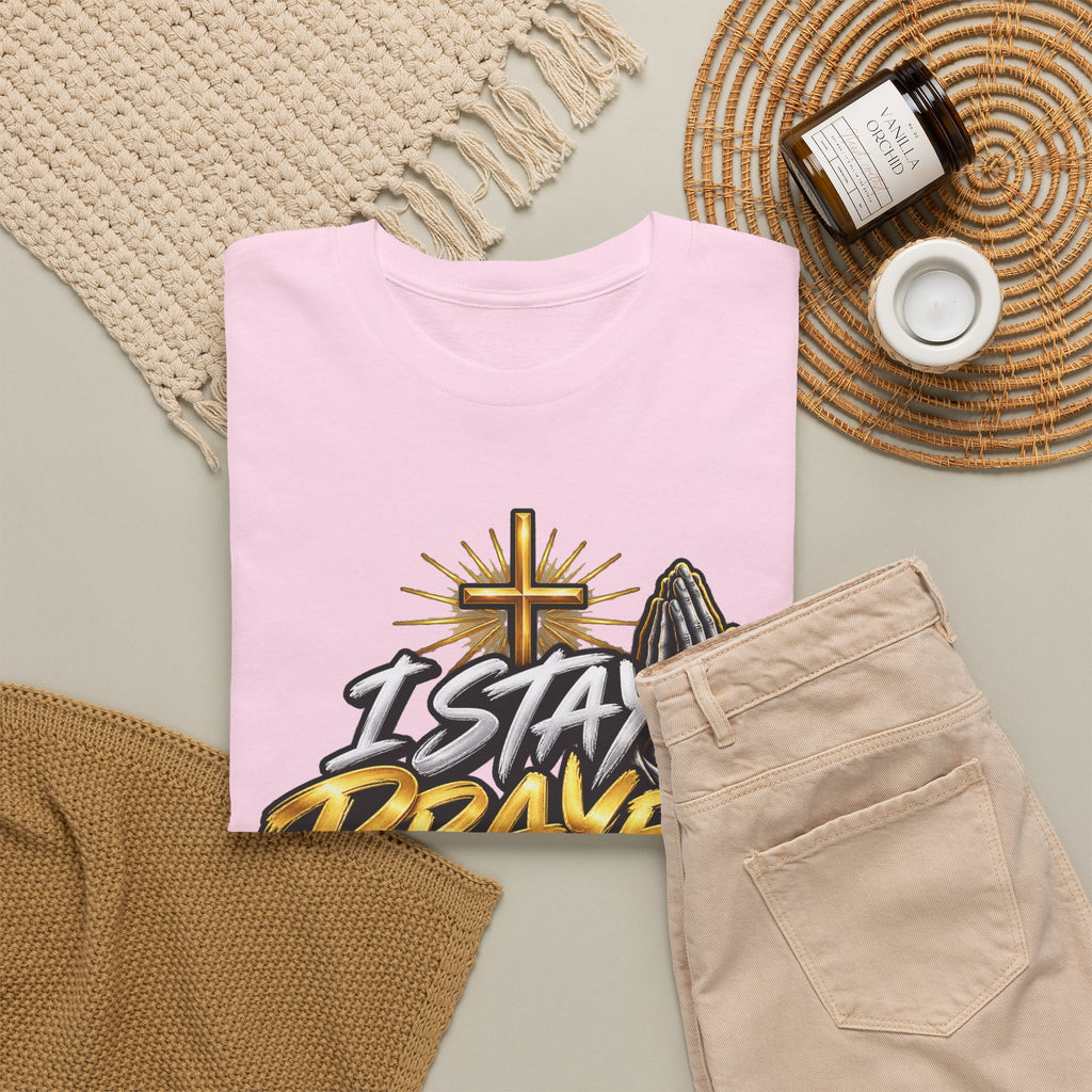 I Stay Prayed Up Tee — Christian Faith Prayer T-Shirt with Cross & Praying Hands