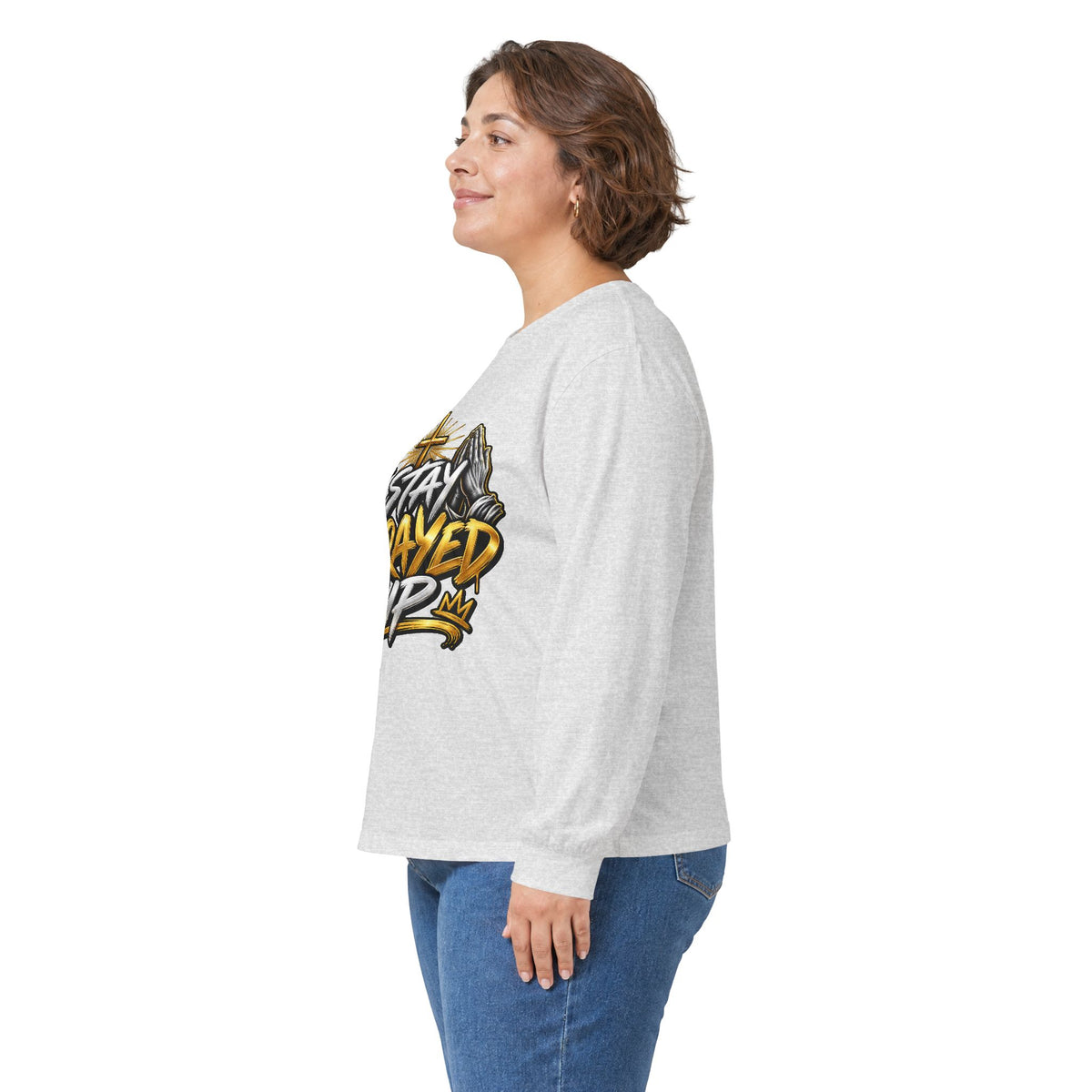 I Stay Prayed Up Long Sleeve Tee — Faith-Inspired Christian Graphic Shirt