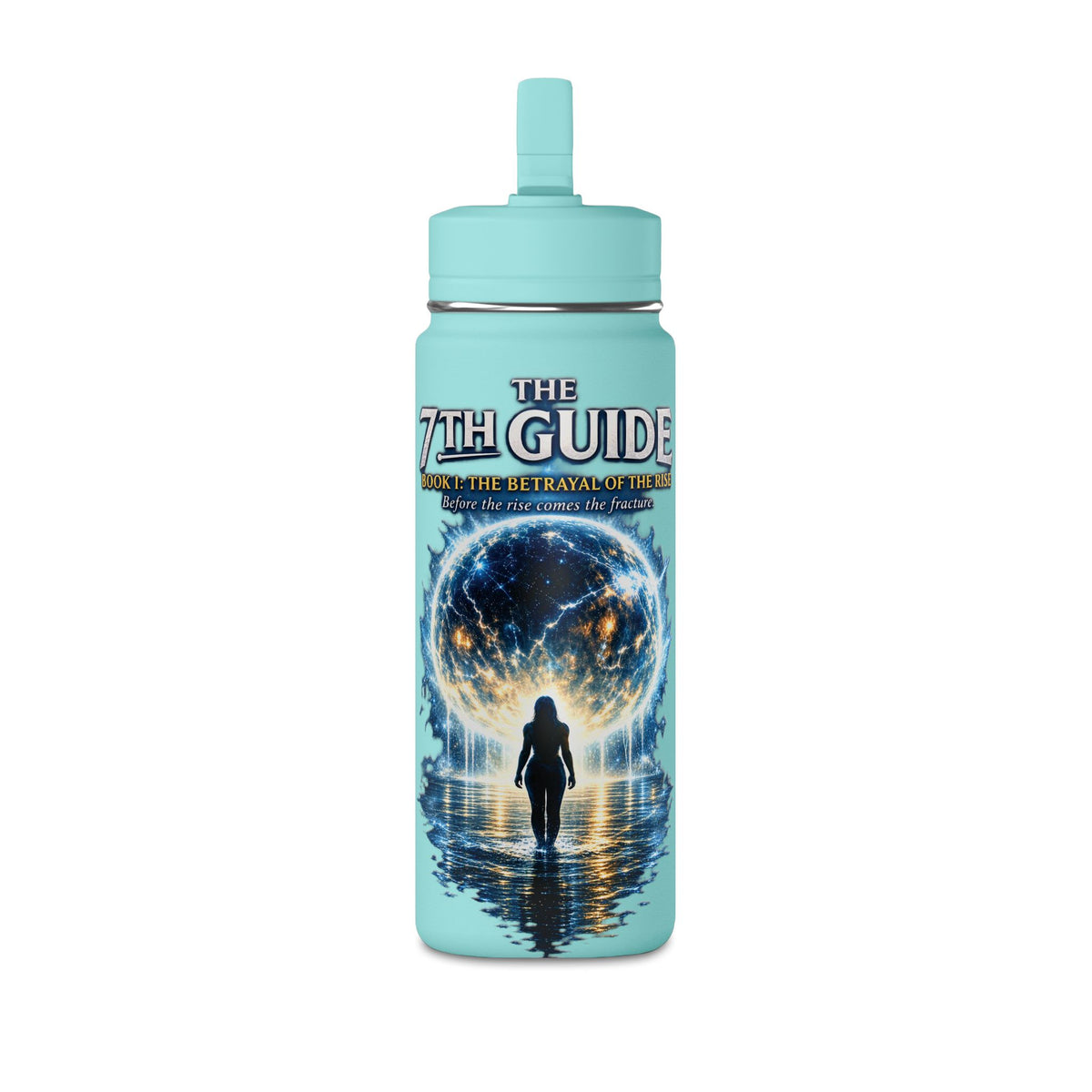 20oz Stainless Water Bottle — "The 7th Guide" Sci‑Fi Book Artwork
