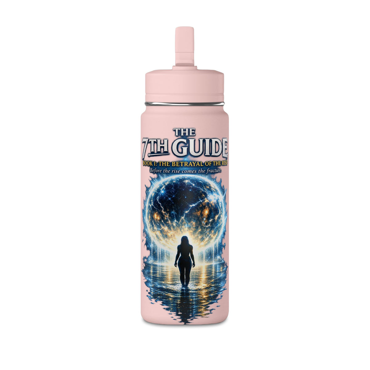 20oz Stainless Water Bottle — "The 7th Guide" Sci‑Fi Book Artwork