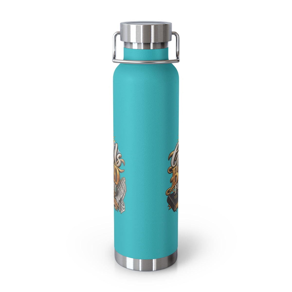 Insulated Water Bottle — "Give Us Bread for Today" Religious Travel Flask (22oz)