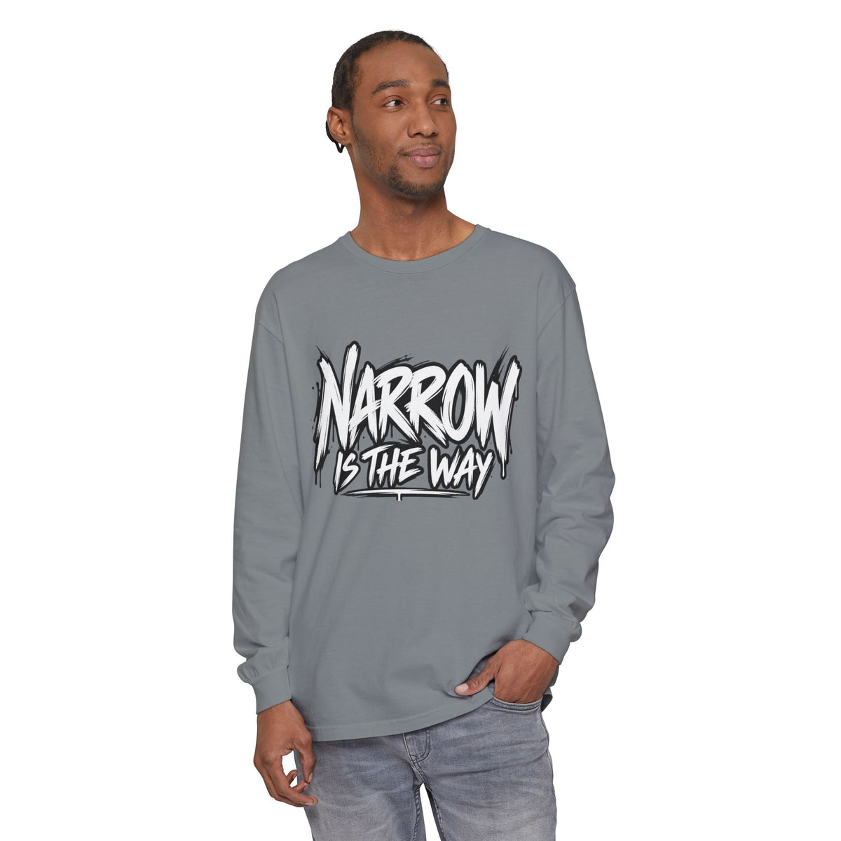 Long Sleeve Tee — "Narrow Is The Way" Graphic