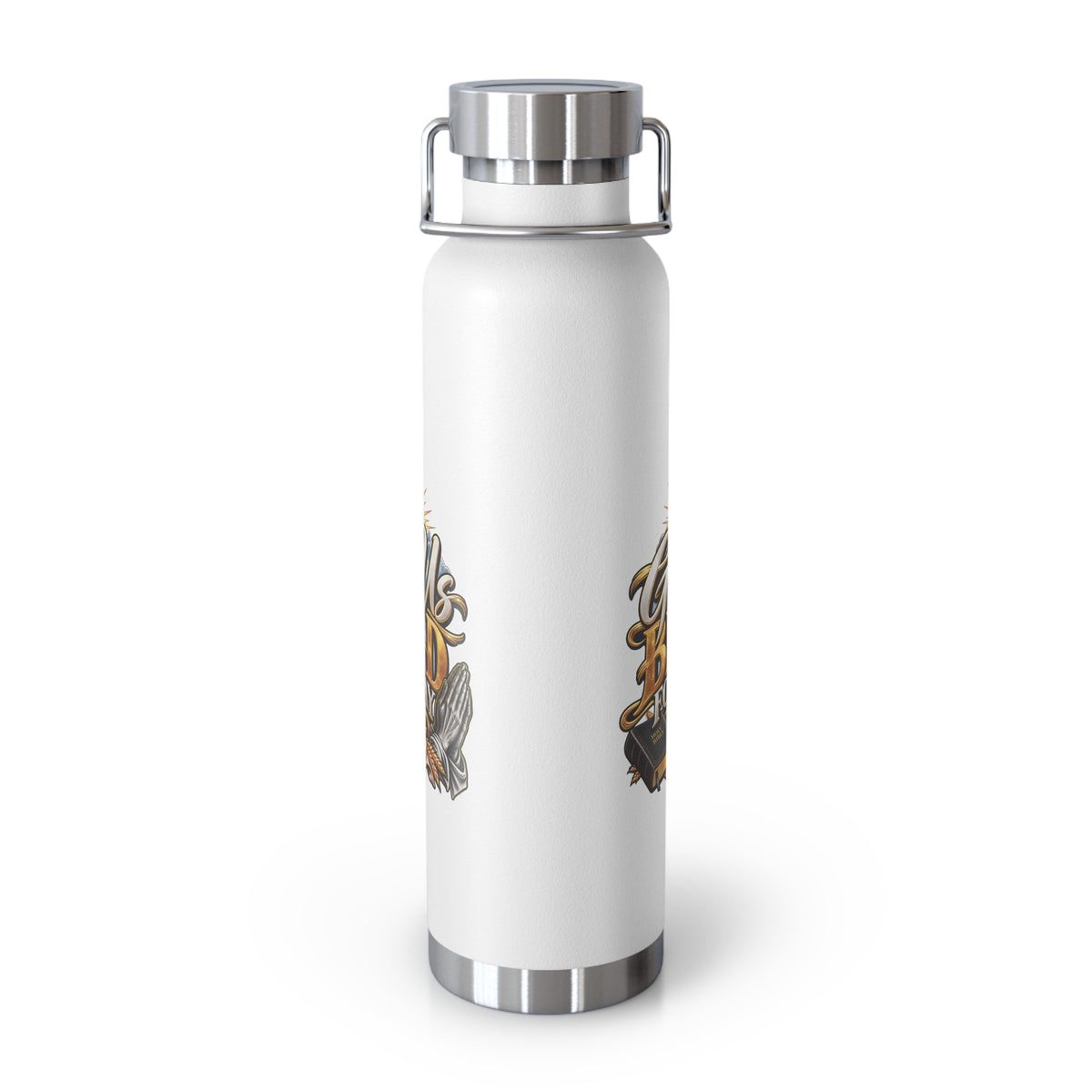 Insulated Water Bottle — "Give Us Bread for Today" Religious Travel Flask (22oz)