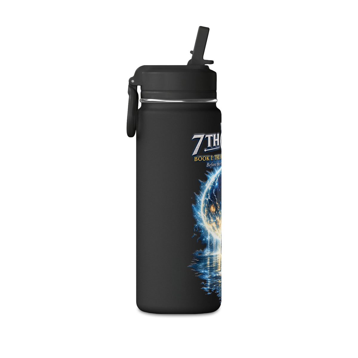 20oz Stainless Water Bottle — "The 7th Guide" Sci‑Fi Book Artwork