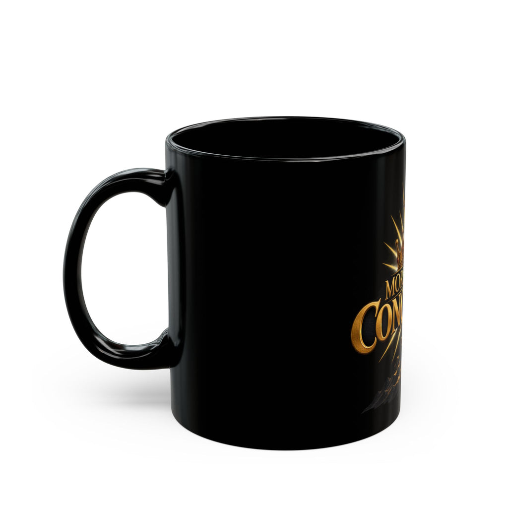 More Than a Conqueror Black Mug – Inspirational Crown & Sword Coffee Cup