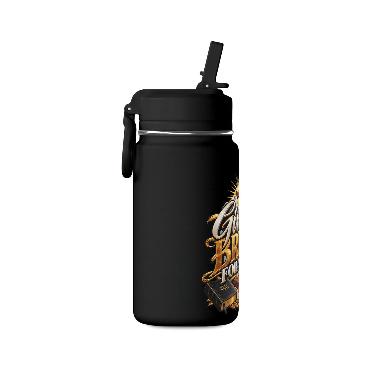 Mini Water Bottle — "Give Us Bread for Today" Christian Inspirational Bottle