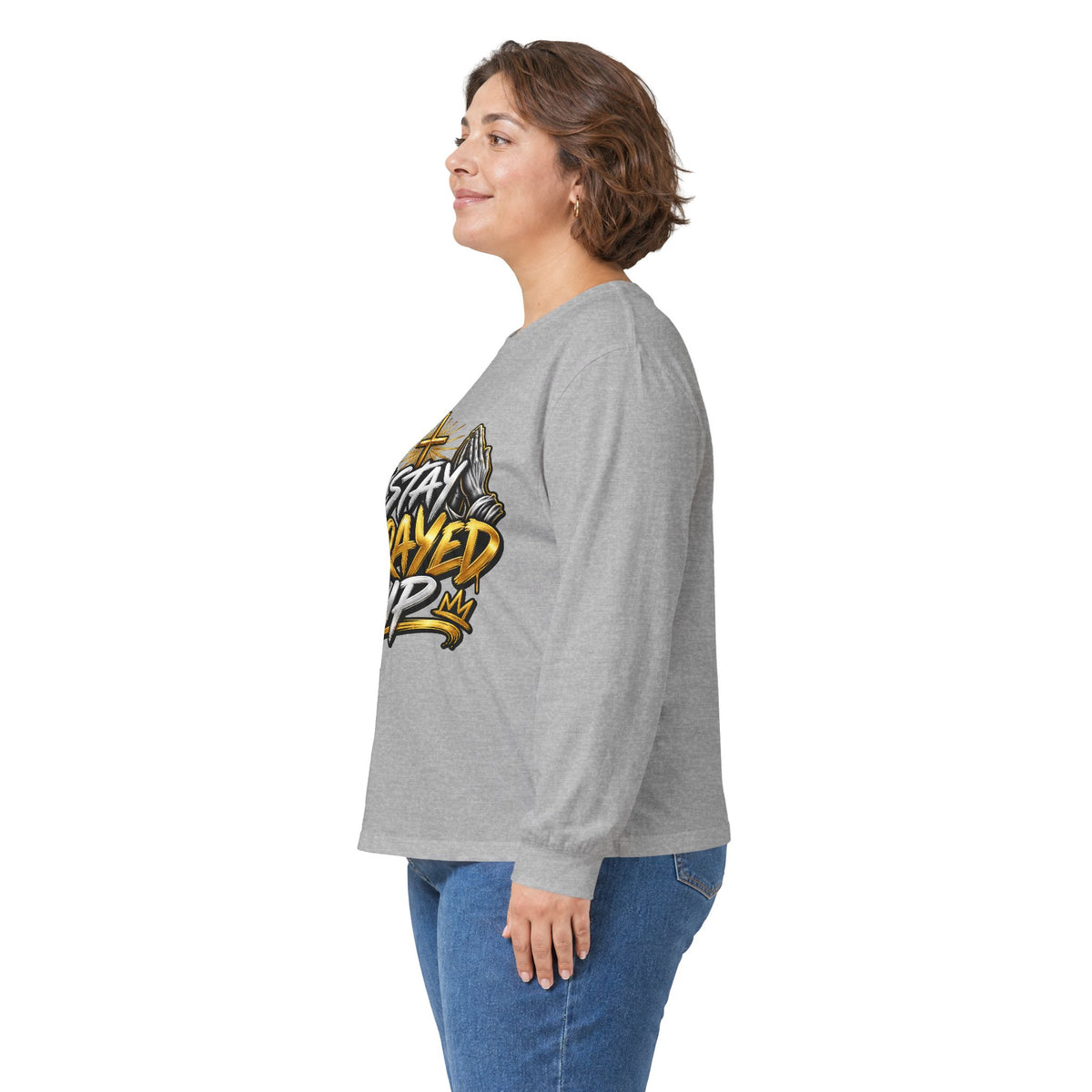 I Stay Prayed Up Long Sleeve Tee — Faith-Inspired Christian Graphic Shirt