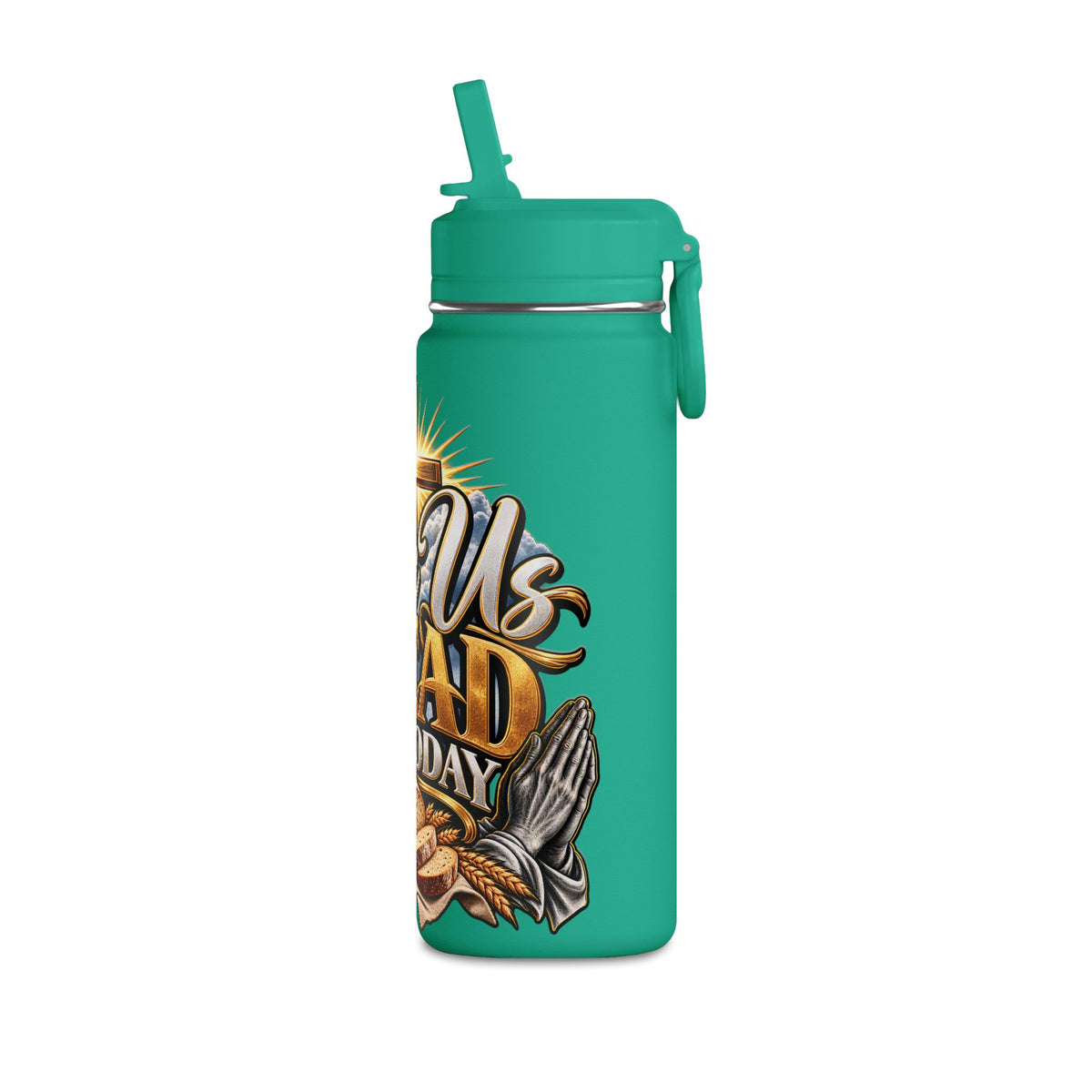 Inspirational 'Give Us Bread for Today' Water Bottle