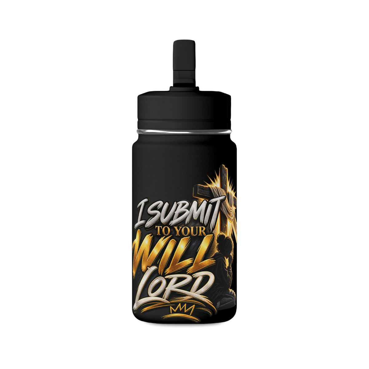 Mini Water Bottle — "I Submit to Your Will, Lord" Inspirational 14oz Sport Bottle