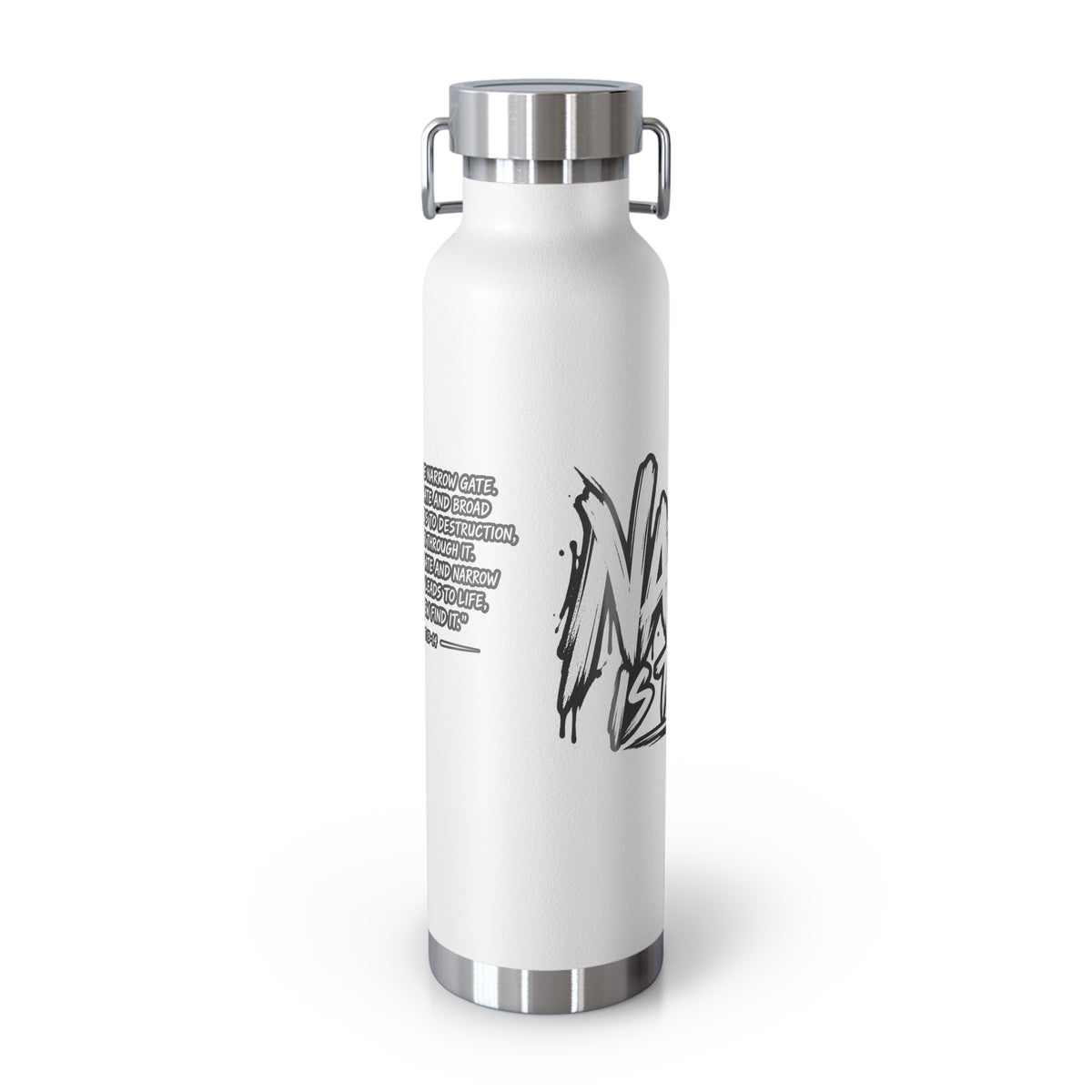 Insulated Water Bottle — 'Narrow Is the Way' Graphic 22oz