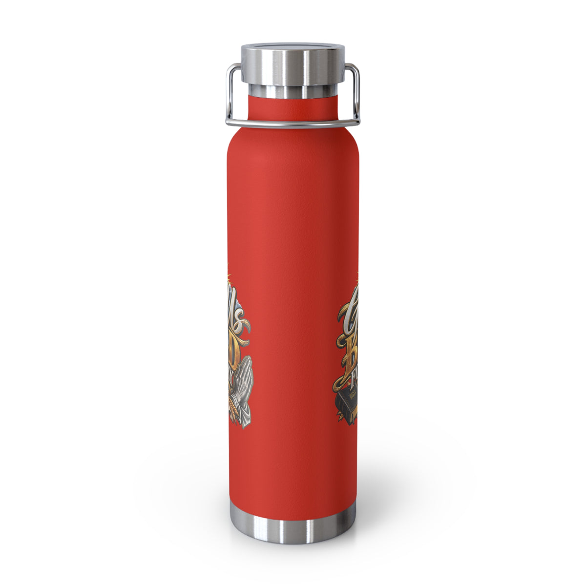 Insulated Water Bottle — "Give Us Bread for Today" Religious Travel Flask (22oz)