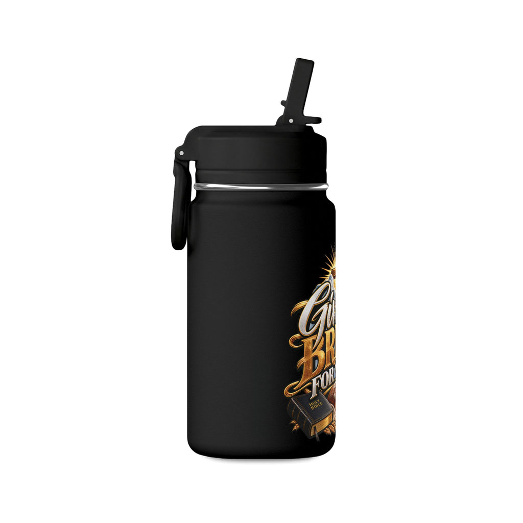 Mini Water Bottle — "Give Us Bread for Today" Christian Inspirational Bottle