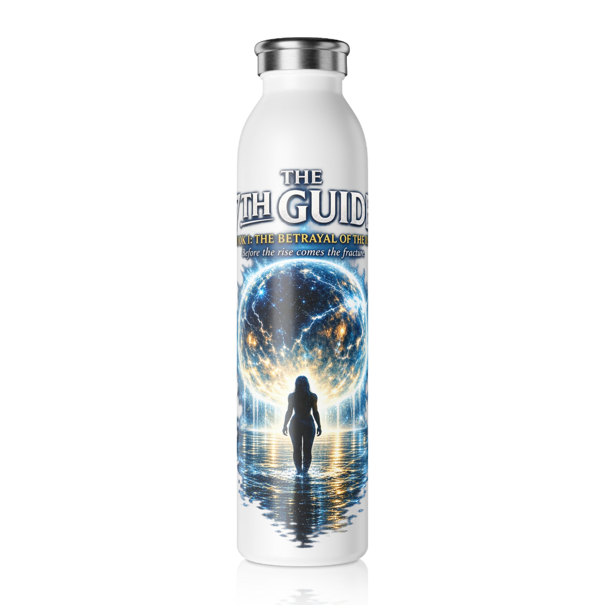 Slim Water Bottle — 'The 7th Guide' Sci‑Fi Book Cover Insulated Bottle